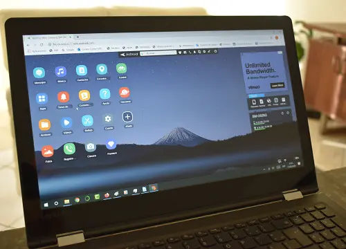 Interfaz de Airdroid en una laptop