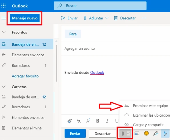 Bandeja de entrada de Hotmail / Outlook