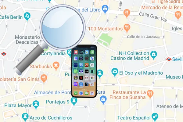 iPhone en un mapa