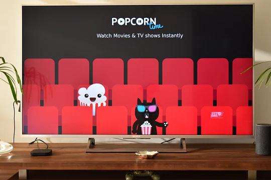 Interfaz de Popcon Time en una Smart TV