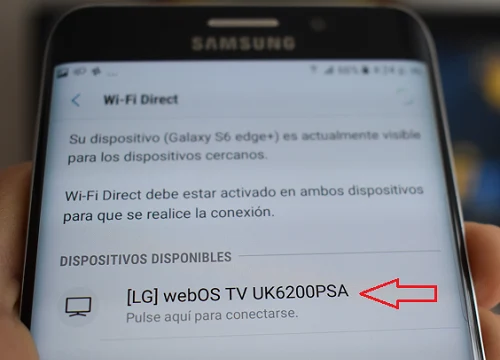 Conectando un smartphone Android con una smart tv lg por wifi direct