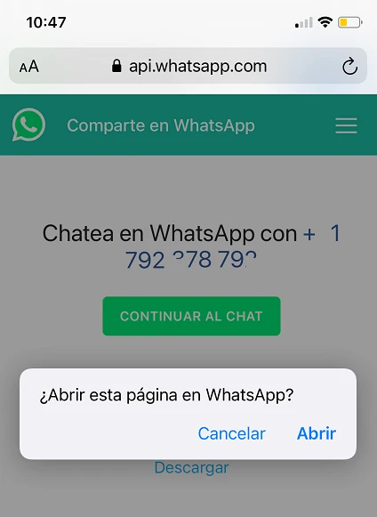 Opción para iniciar una conversación con uno mismo en WhatsApp