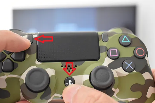 Botones para poner el mando de PS4 en modo de emparejamiento