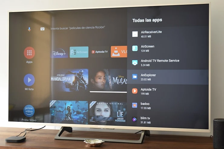 Smart TV Sony mostrando la ventana Todas las apps