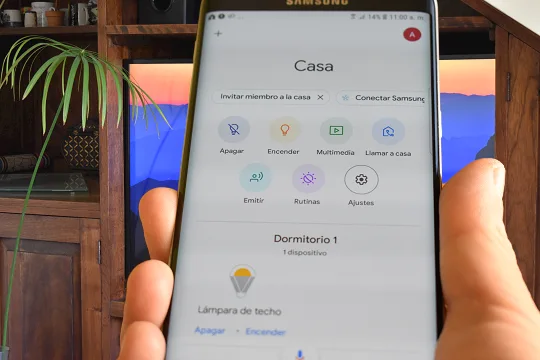 Interfaz de Google Home en un teléfono Android