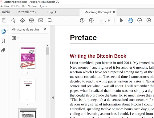 Documento PDF abierto en la nterfaz de Acrobat PDF Reader