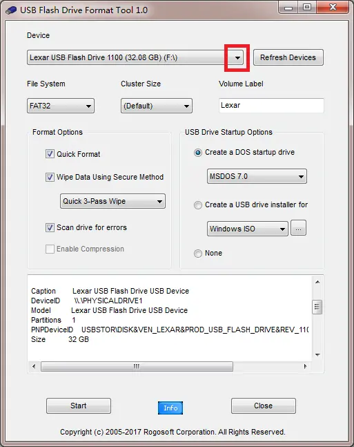 USB Flash Drive Format Tool para formatear unidades de almacenamiento USB