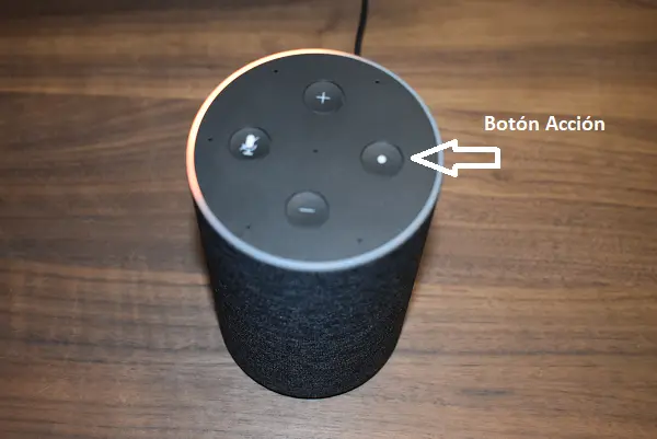 Botón para resetear un Amazon Echo