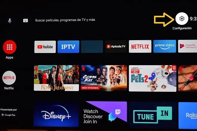 Caixun Android TV: menu de Configuración