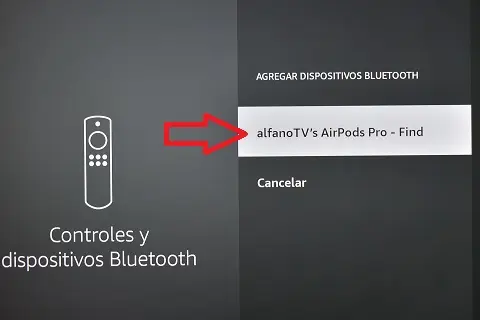 Opción para vincular AirPods con un Amazon Fire TV Stick 4K