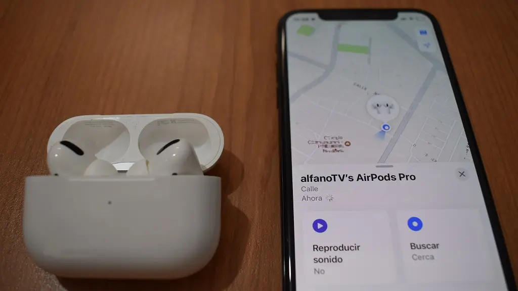 Opción para Reproducir sonido y buscar  AirPods desde un iPhone